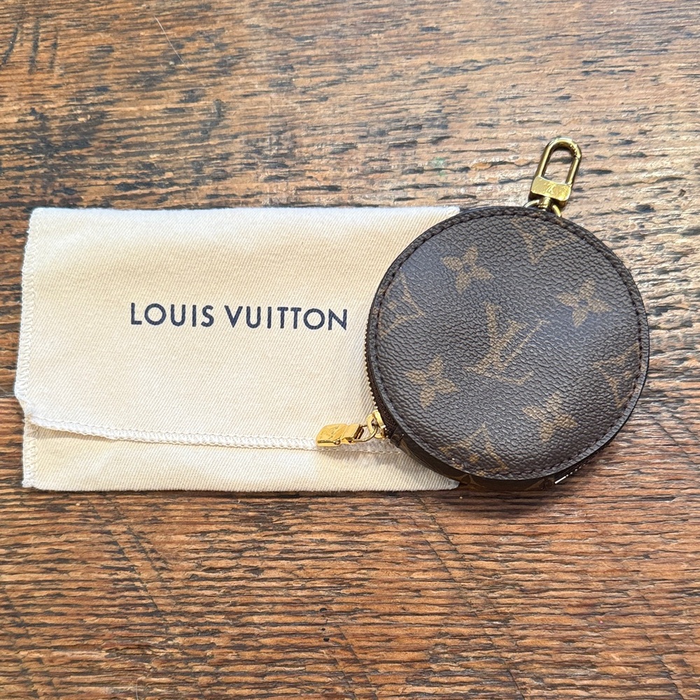 Authentic Louis Vuitton Monogram Round Coin Pouch